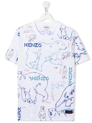 Kenzo Kids graphic-print cotton T-shirt - White