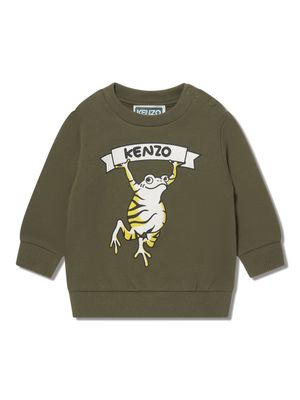 Kenzo Kids graphic-print jersey sweatshirt - Green