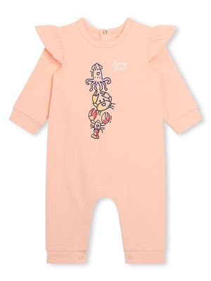 Kenzo Kids graphic-print organic cotton romper - Pink