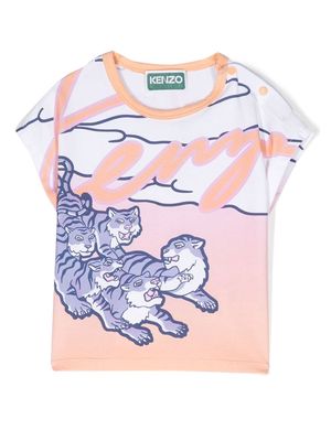 Kenzo Kids graphic-print short-sleeve T-shirt - Pink