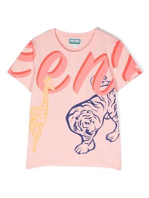 Kenzo Kids graphic-print short-sleeved T-shirt - Pink