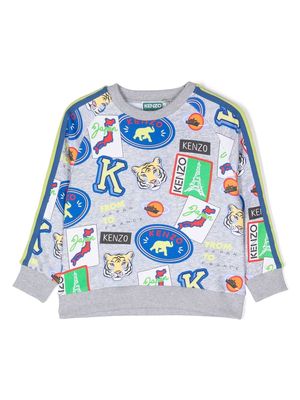 Kenzo Kids graphic-print sweatshirt - Grey