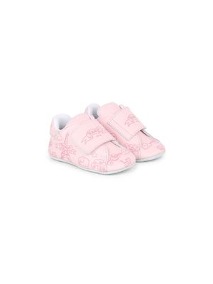 Kenzo Kids graphic-print touch-strap slippers - Pink