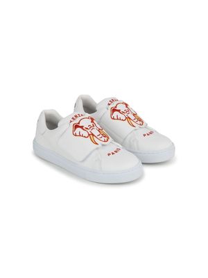 Kenzo Kids graphic-print touch-strap sneakers - White