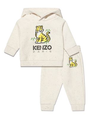Kenzo Kids graphid-print speckled tracksuit - Neutrals