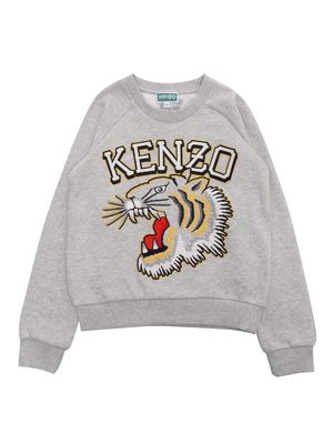 Kenzo Kids Grey Sweater With Pattern