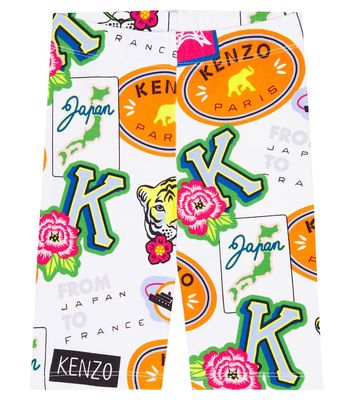 Kenzo Kids Journey printed cotton-blend shorts