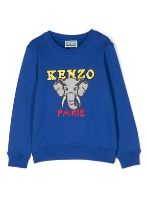 Kenzo Kids Jungle Game Elephant sweatshirt - Blue