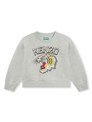 Kenzo Kids Kotora embroidered cotton sweatshirt - Grey