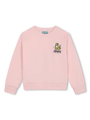 Kenzo Kids Kotora tiger-print cotton sweatshirt - Pink