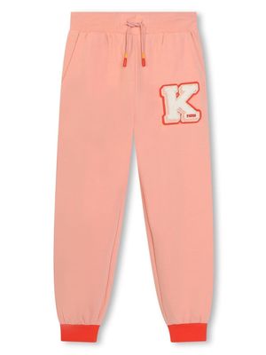 Kenzo Kids logo-appliqué drawstring track pants - Orange