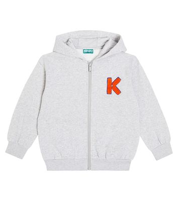 Kenzo Kids Logo cotton-blend zip-up hoodie