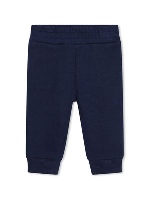 Kenzo Kids logo-embossed cotton track pants - Blue