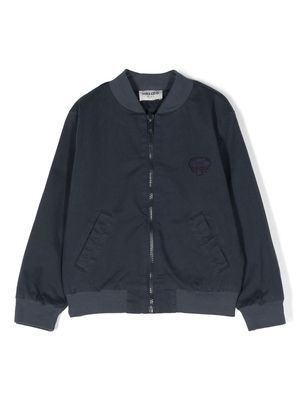 Kenzo Kids logo-embroidered bomber jacket - Blue