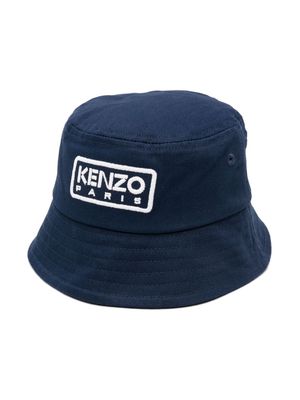 Kenzo Kids logo-embroidered bucket hat - Blue