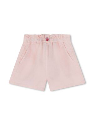 Kenzo Kids logo-embroidered button-fastening shorts - Pink