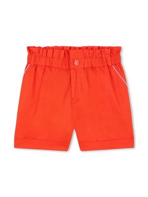 Kenzo Kids logo-embroidered cotton shorts - Orange