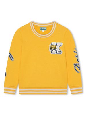 Kenzo Kids logo-embroidered cotton sweatshirt - Yellow