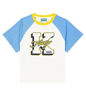 Kenzo Kids Logo embroidered cotton T-shirt