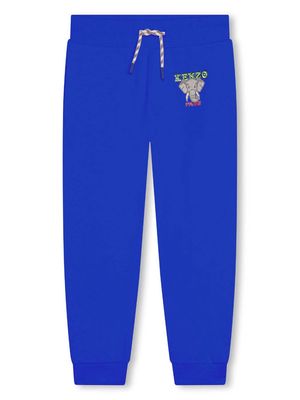 Kenzo Kids logo-embroidered cotton track pants - Blue