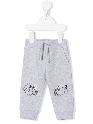 Kenzo Kids logo-embroidered cotton track pants - Grey