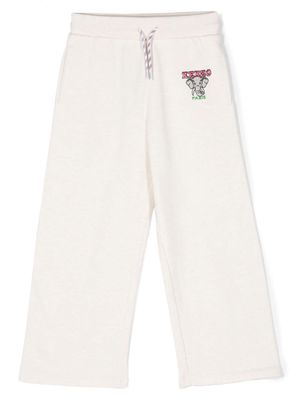 Kenzo Kids logo-embroidered cotton track pants - Neutrals