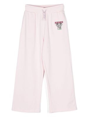Kenzo Kids logo-embroidered cotton track pants - Pink