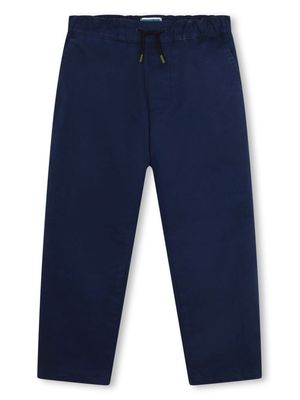 Kenzo Kids logo-embroidered cotton trousers - Blue
