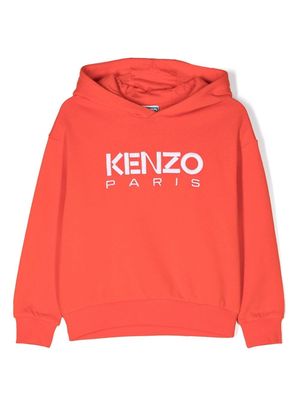 Kenzo Kids logo embroidered hoodie
