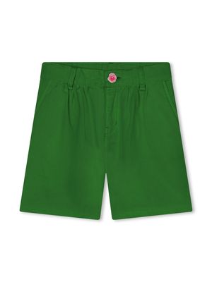 Kenzo Kids logo-embroidered lyocell-blend shorts - Green