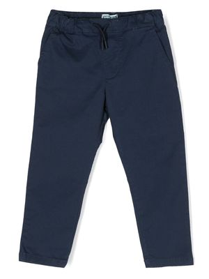 Kenzo Kids logo-embroidered straight-leg trousers - Blue