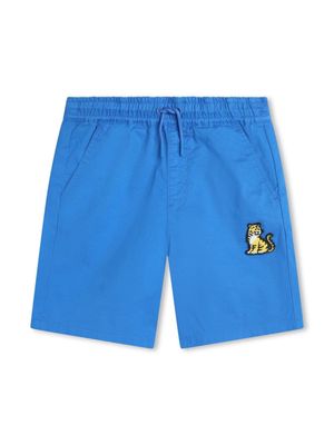 Kenzo Kids logo-embroidered track shorts - Blue