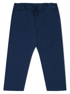 Kenzo Kids logo-embroidered twill straight-leg trousers - Blue
