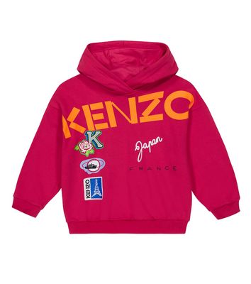 Kenzo Kids Logo hooded cotton sweatshirt