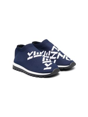 Kenzo Kids logo-jacquard sock-style sneakers - Blue