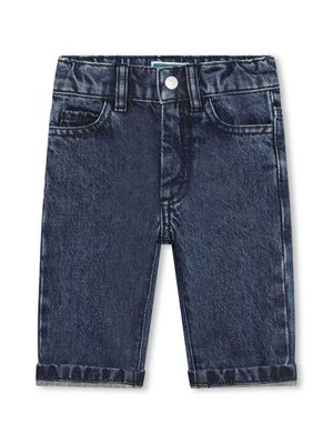 Kenzo Kids logo-patch cotton jeans - Blue