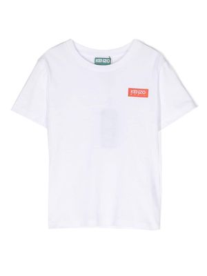 Kenzo Kids logo-patch cotton T-shirt - White
