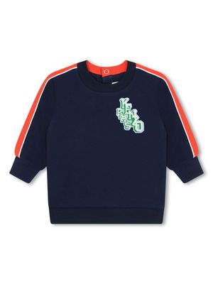 Kenzo Kids logo-patch crew-neck sweatshirt - Blue