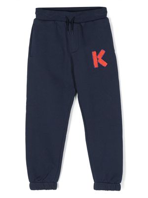 Kenzo Kids logo-patch track pants - Blue