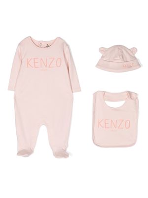 Kenzo Kids logo-print babygrow set - Pink
