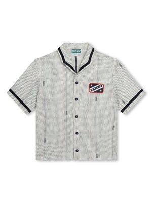 Kenzo Kids logo-print bowling shirt - White