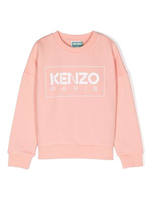 Kenzo Kids logo-print cotton-blend sweatshirt - Pink