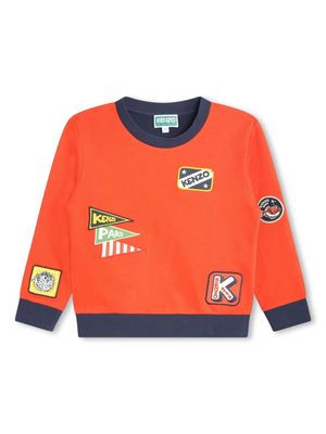 Kenzo Kids logo-print cotton-blend sweatshirt - Red
