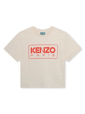 Kenzo Kids logo-print cotton blend T-shirt - Neutrals