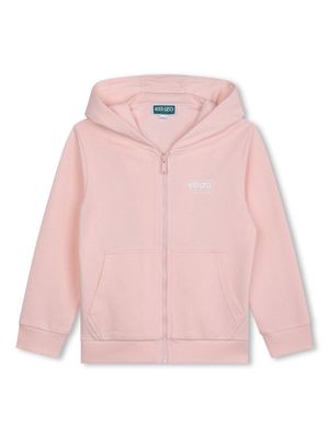 Kenzo Kids logo-print cotton hoodie - Pink