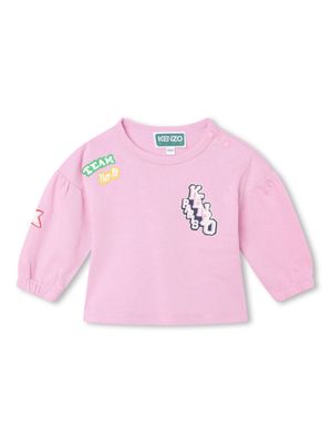 Kenzo Kids logo-print cotton jersey - Pink