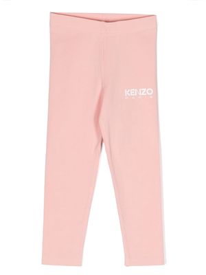 Kenzo Kids logo-print cotton leggings - Pink