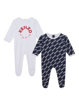 Kenzo Kids logo-print cotton pajama set - Neutrals