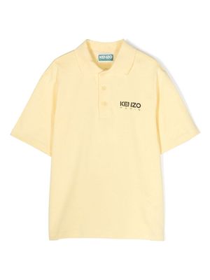 Kenzo Kids logo-print cotton polo shirt - Yellow