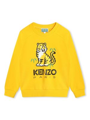 Kenzo Kids logo-print cotton sweatshirt - Yellow